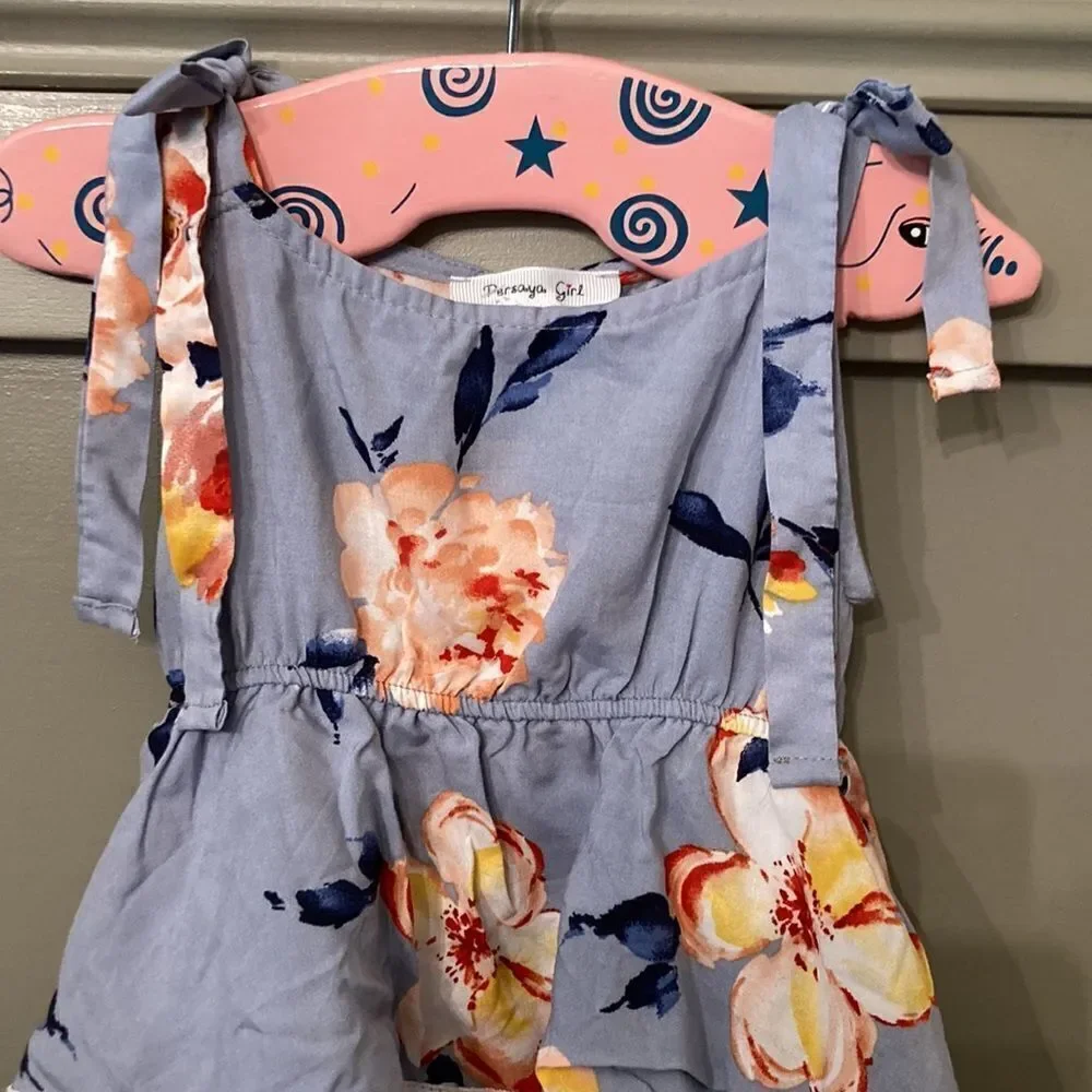 Persaya Girl Stitch Fix Danyca Tiered Tank Top in Light Blue Floral Size XS NWT